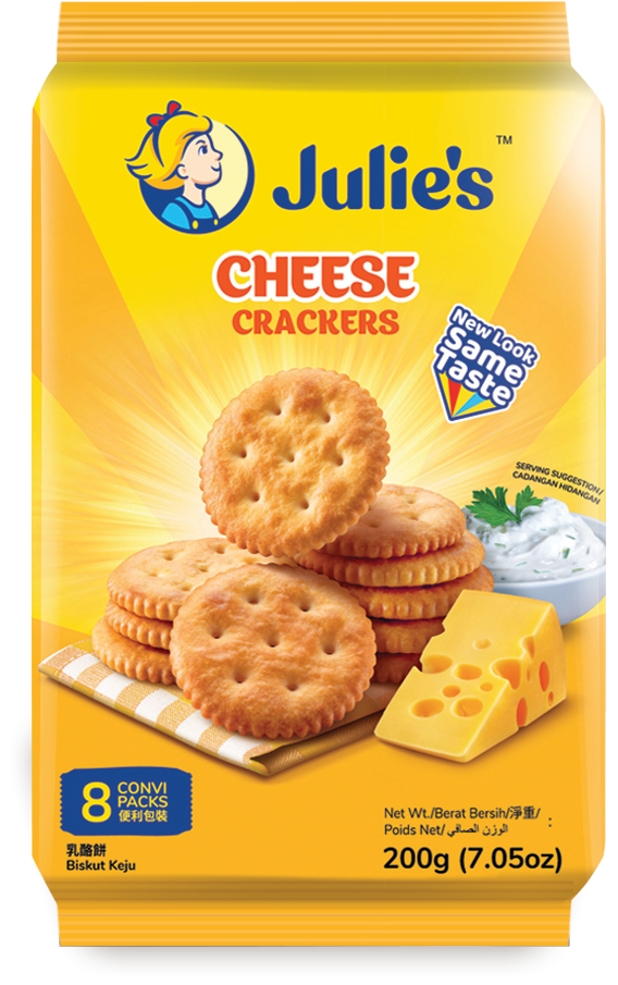 Julie's Cheese Crackers 200g, 8 Packs