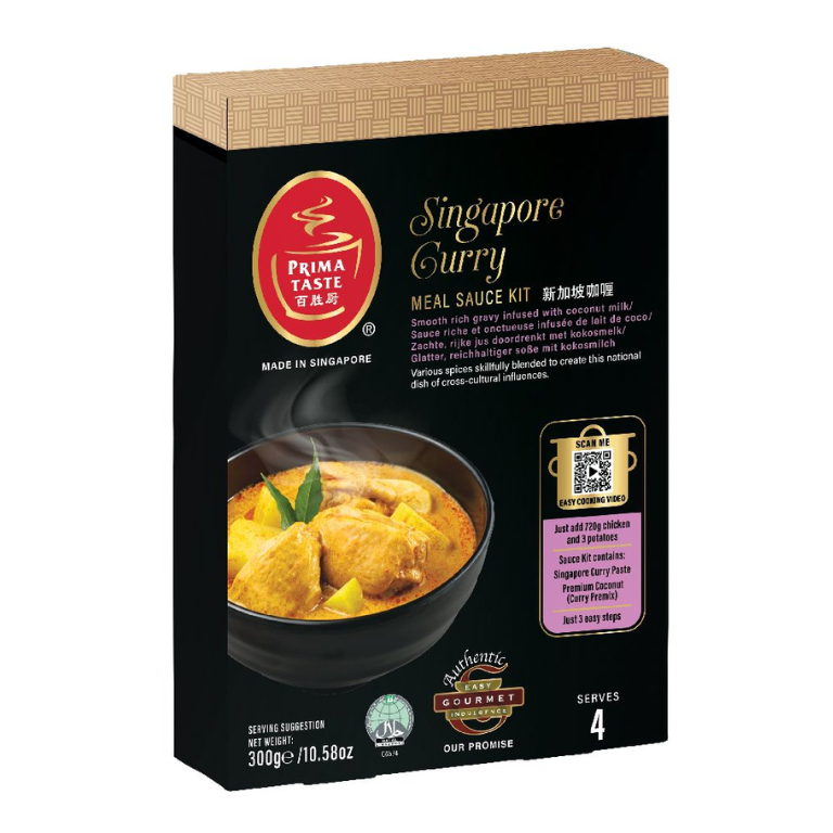 Prima Taste Singapore Curry Ready-to-Cook Meal Sauce Kit - 300g