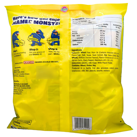 Mamee Monster Noodle Snack Chicken 10‑Pack 250 g