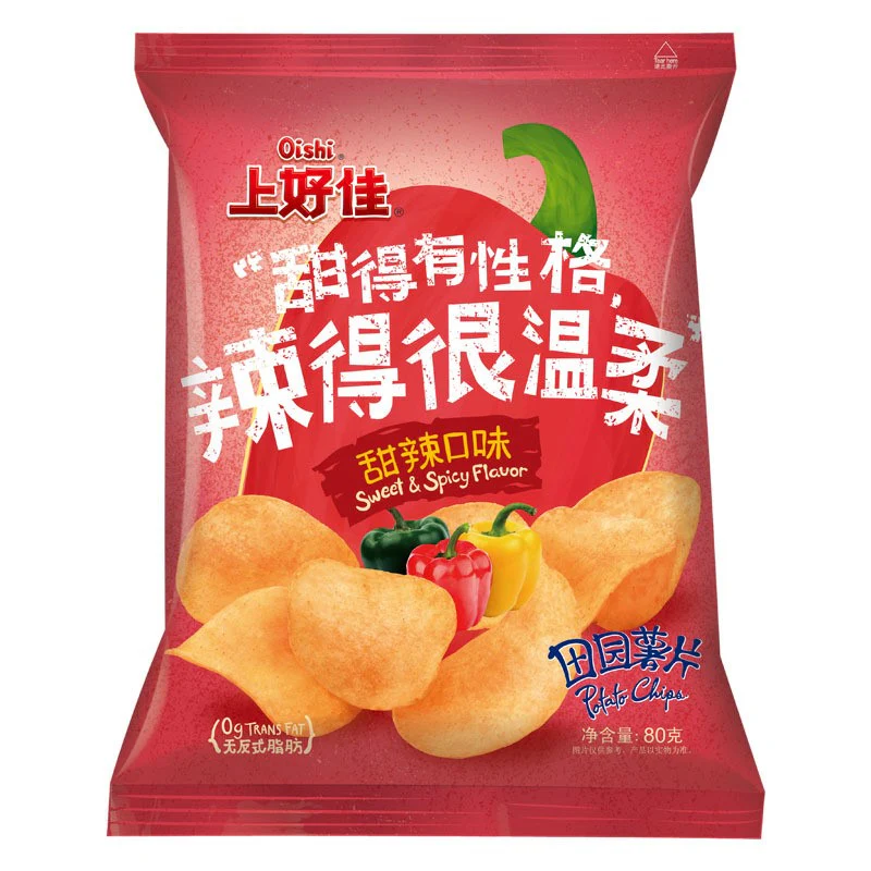 Oishi (Shanghaojia) Potato Chips [Sweet & Spicy Flavor] - 80g