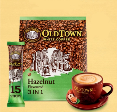 OldTown White Coffee 3-in-1 Hazelnut Instant Coffee – 15 Sticks (525g)