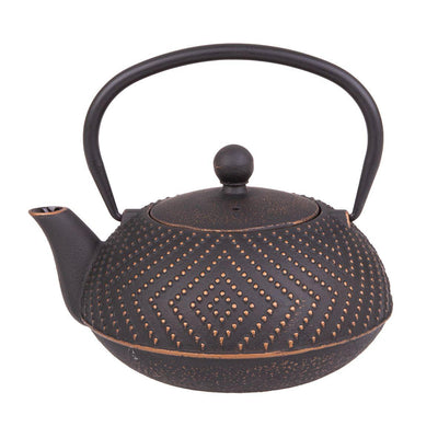 TEAOLOGY Teaology Cast Iron Teapot Aztec Black And Bronze #4083BK - happyinmart.com.au