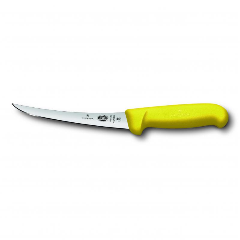 Victorinox Boning Knife 12cm Curved Flexible Narrow Blade Fibrox Yellow 