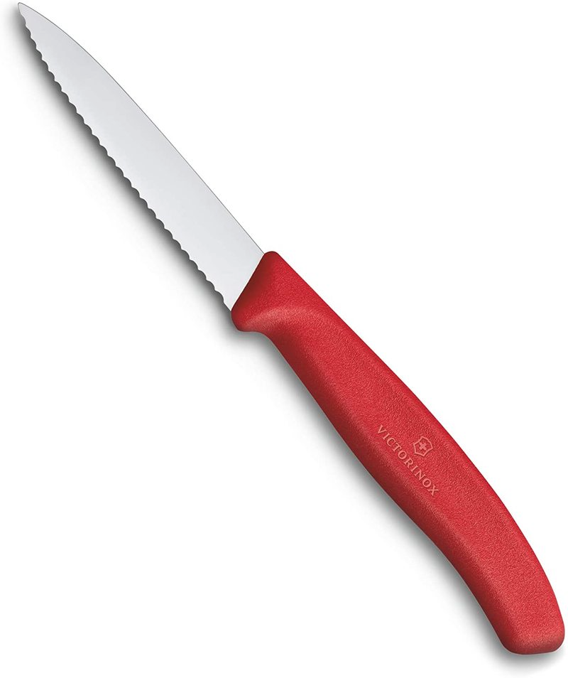 Victorinox Paring Knife Pointed Tip Wavy Edge Classic Red 