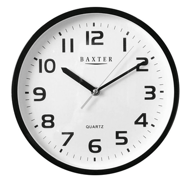 BAXTER Baxter Adams With Clock Arabic 25cm Black #24651 - happyinmart.com.au