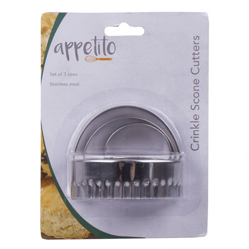 APPETITO Appetito Stainless Steel Crinkle Scone Cutters With Handle Set 3 