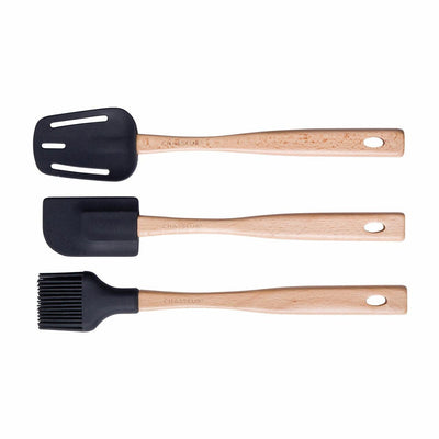 CHASSEUR Chasseur Spatula Brush Spoon Set Black #03597 - happyinmart.com.au