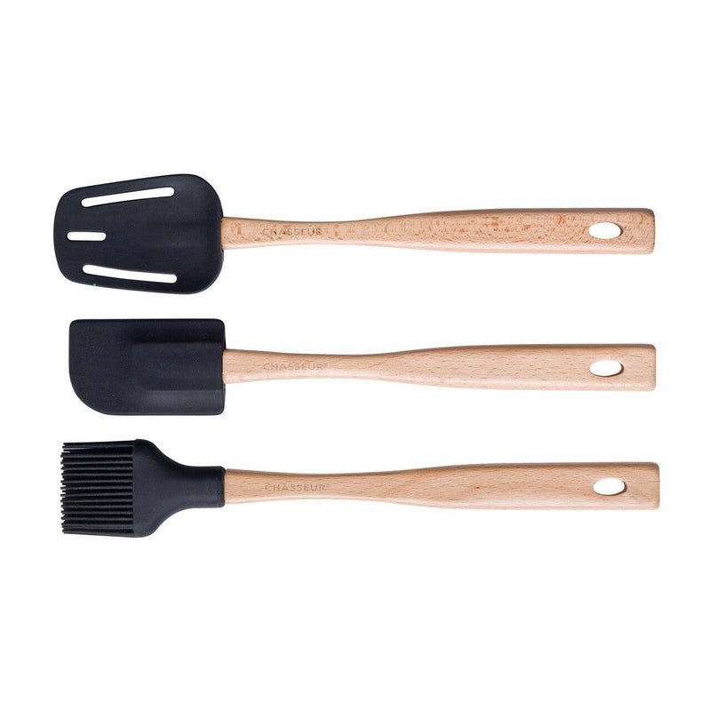CHASSEUR Chasseur Spatula Brush Spoon Set Black 