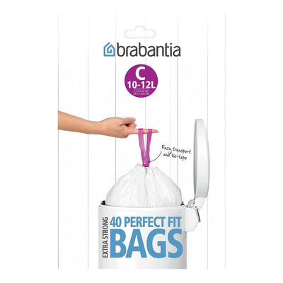 BRABANTIA Brabantia Bin Liner Code C 40 Bags Dispenser White Plastic #06601 - happyinmart.com.au