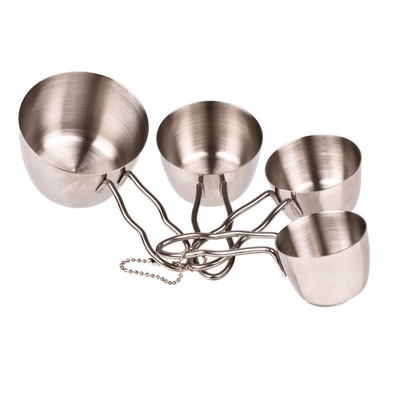 APPETITO Appetito Stainless Steel Measuring Cups With Wire Handles Set 4 #3279-1 - happyinmart.com.au