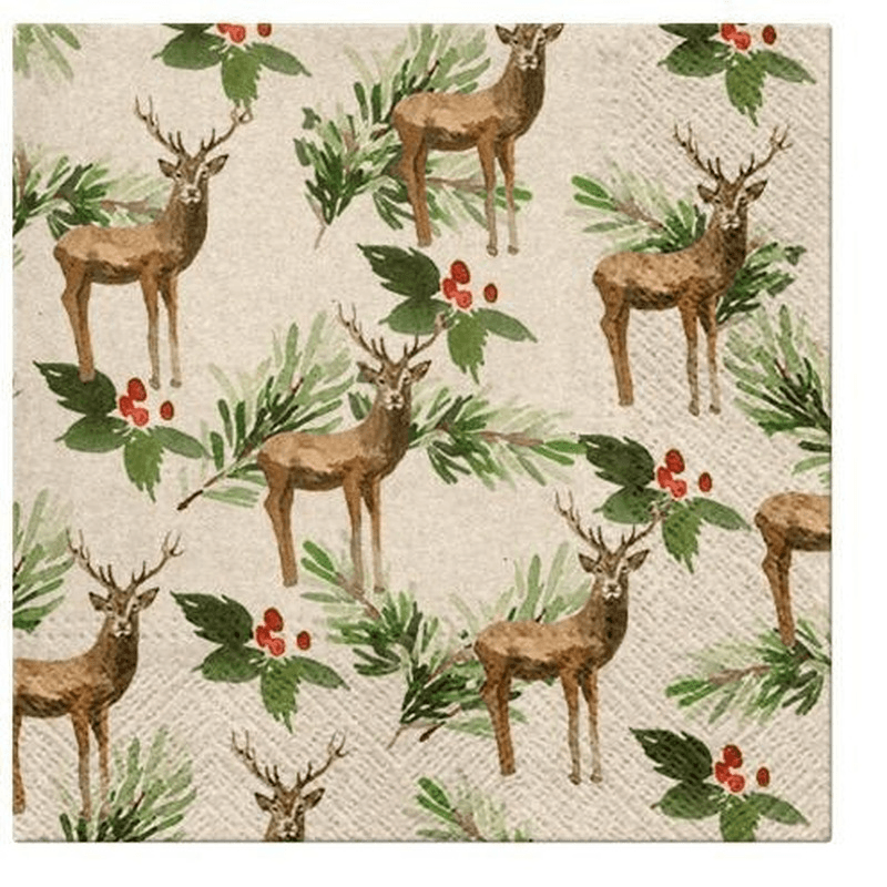 PAW Paw Lunch Napkins We Care Deers 