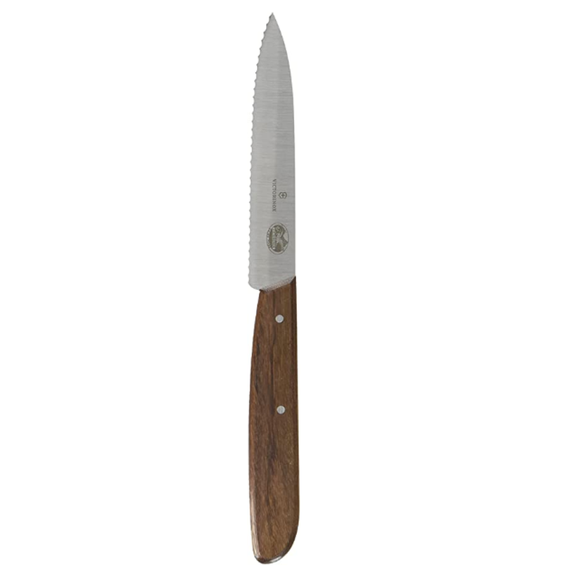 Victorinox Paring Knife 10cm Pointed Wavy Blade Rosewood 