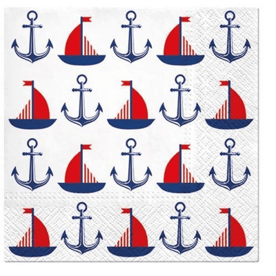 PAW Paw Lunch Napkin Ships And Anchors #61644 - happyinmart.com.au