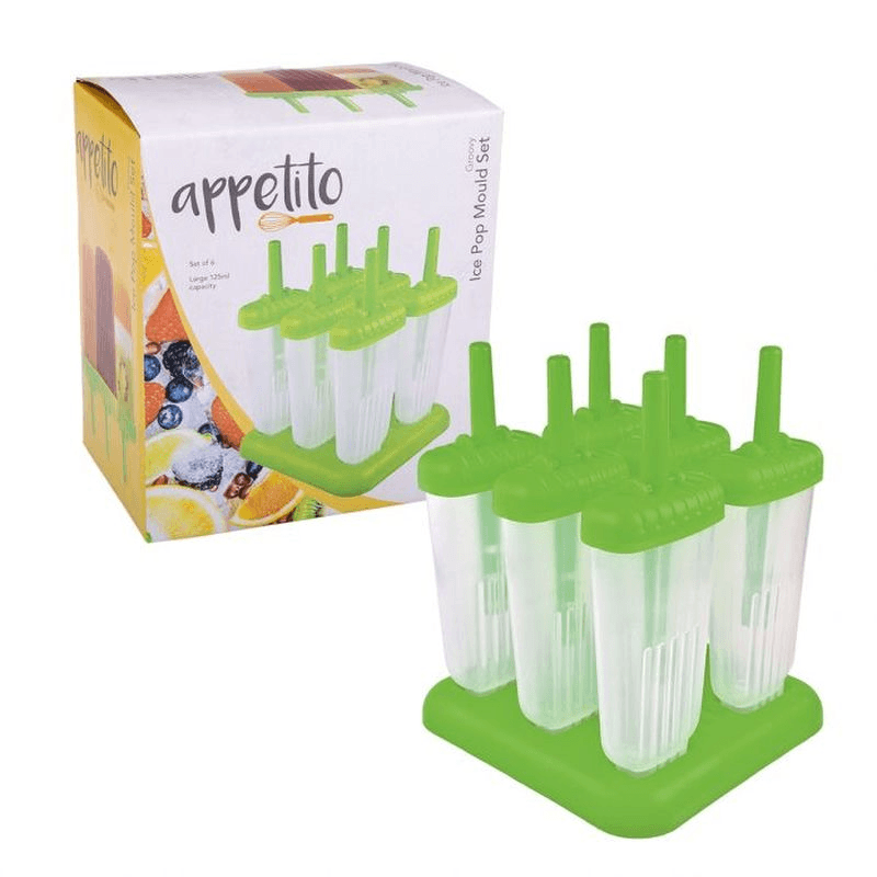 APPETITO Appetito Groovy Ice Pop Mould Set 6 Green 