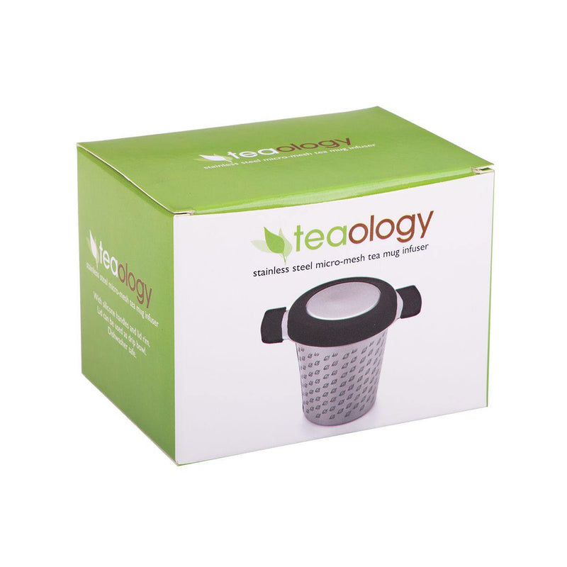 TEAOLOGY Teaology Stainless Steel Micromesh Tea Mug Infuser With Lid Black 