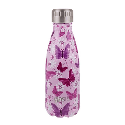 OASIS Oasis Stainless Steel Double Wall Insulated Drink Bottle Butterflies #8877BF - happyinmart.com.au