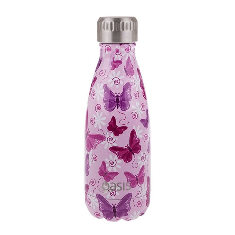 OASIS Oasis Stainless Steel Double Wall Insulated Drink Bottle Butterflies 
