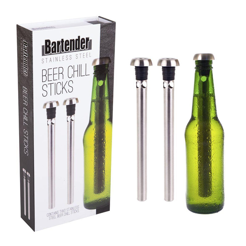 BARTENDER Bartender Stainless Steel Beer Chill Sticks Set 2 