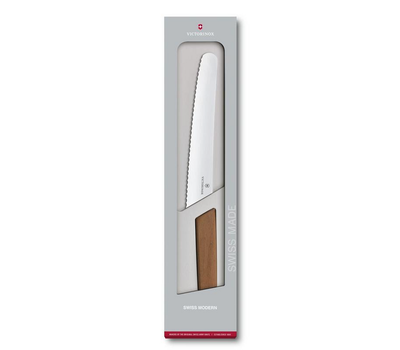 Victorinox Swiss Modern Bread And Pastry Knife 22cm Walnut Wood 