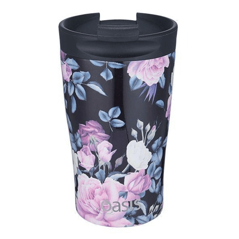 OASIS Oasis Stainless Steel Double Wall Insulated Travel Cup Midnight Floral 