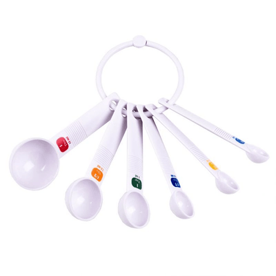 APPETITO Appetito Plastic Measure Spoons Set 6 White #3283-1 - happyinmart.com.au