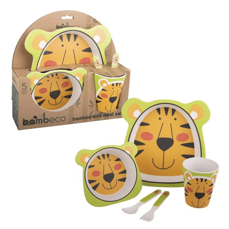 BAMBECO Bambeco Bamboo 5 Piece Kids Meal Set Tiger 
