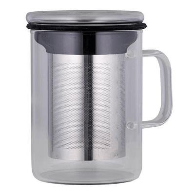 AVANTI Avanti Tea Mug With Infuser Black 350ml Borosilicate #15246 - happyinmart.com.au