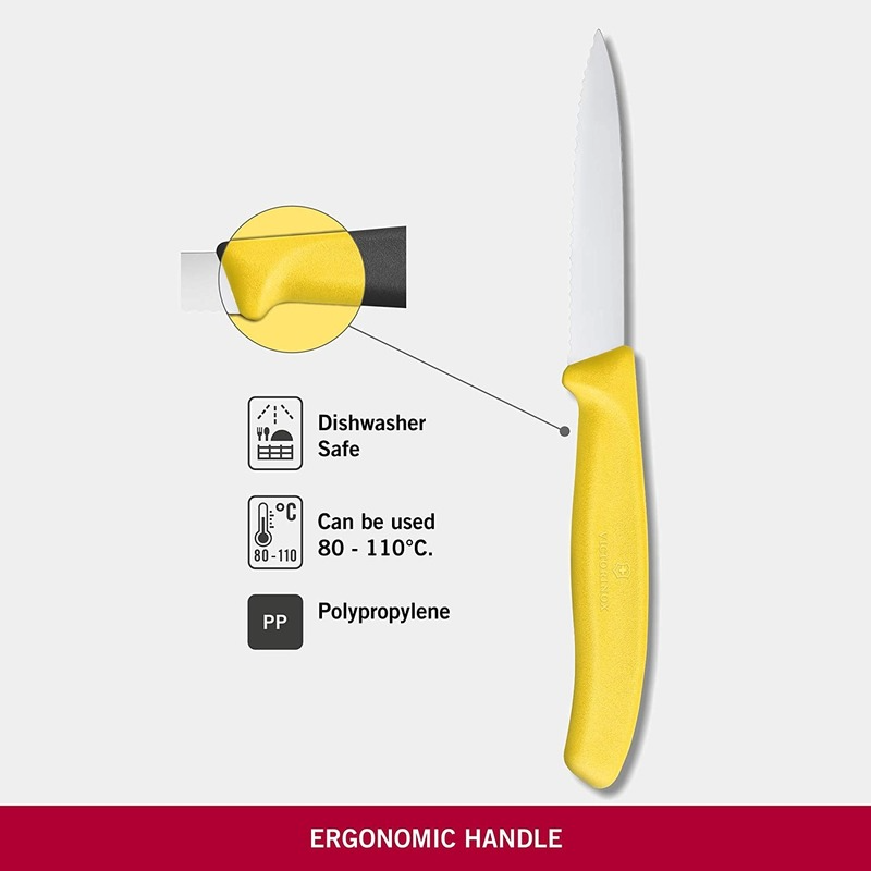 Victorinox Paring Knife Pointed Tip Wavy Edge Classic Yellow 