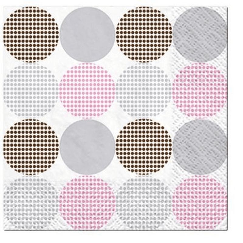 PAW Paw Lunch Napkins Dotsy Dots Rosa 