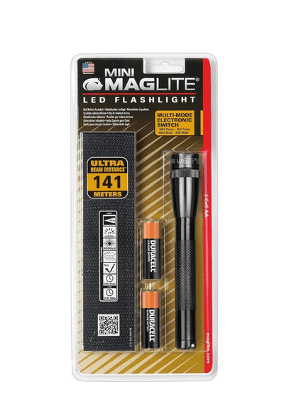 MAGLITE Maglite 2 Aa Led Flashlight Black Hang Sell With Pouch #89200 - happyinmart.com.au