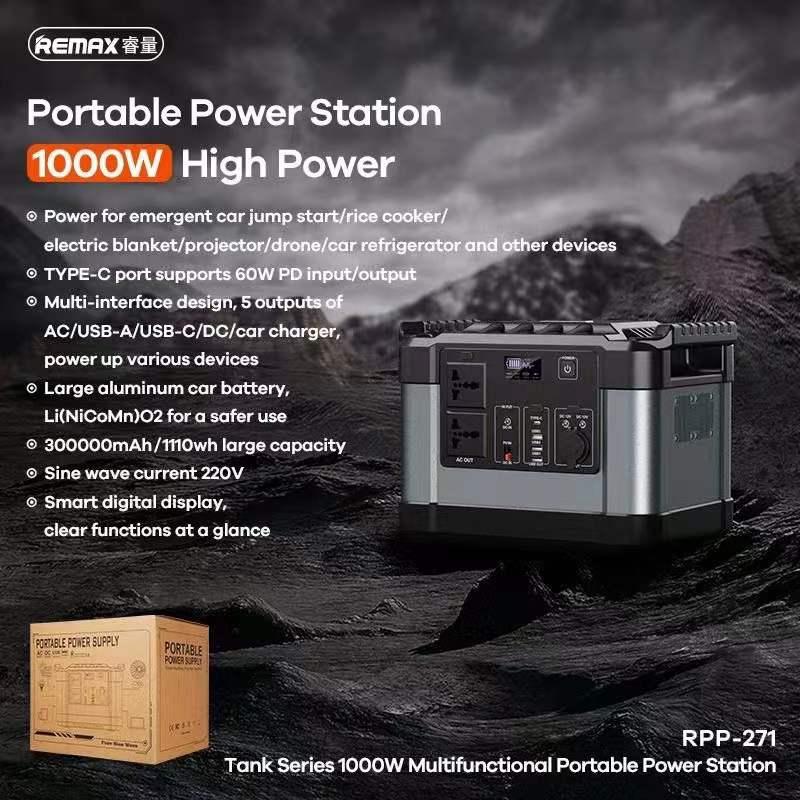 Remax Tank Series 1000W Multifunctional Protable Power Station Tarnish 