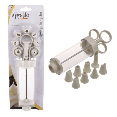 APPETITO Appetito Syringe Icing Set With 8 Nozzles #3223 - happyinmart.com.au