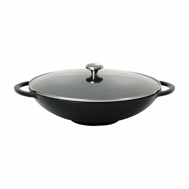 CHASSEUR Chasseur 37cm With Glass Lid Wok Matte Black 