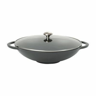 CHASSEUR Chasseur 37cm With Glass Lid Wok Caviar #19159 - happyinmart.com.au