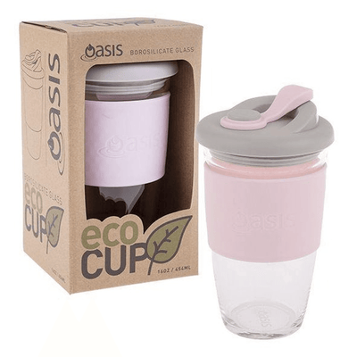 OASIS Oasis Borosilicate Glass Eco Cup Pink #8996P - happyinmart.com.au