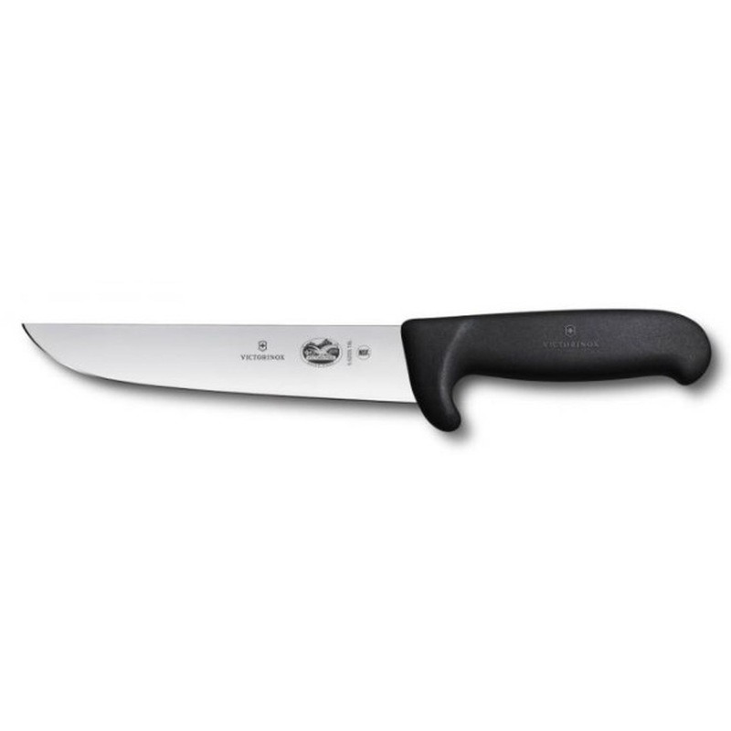 Victorinox Butchers Knife 18cm Safety Nose Black Fibrox Black 