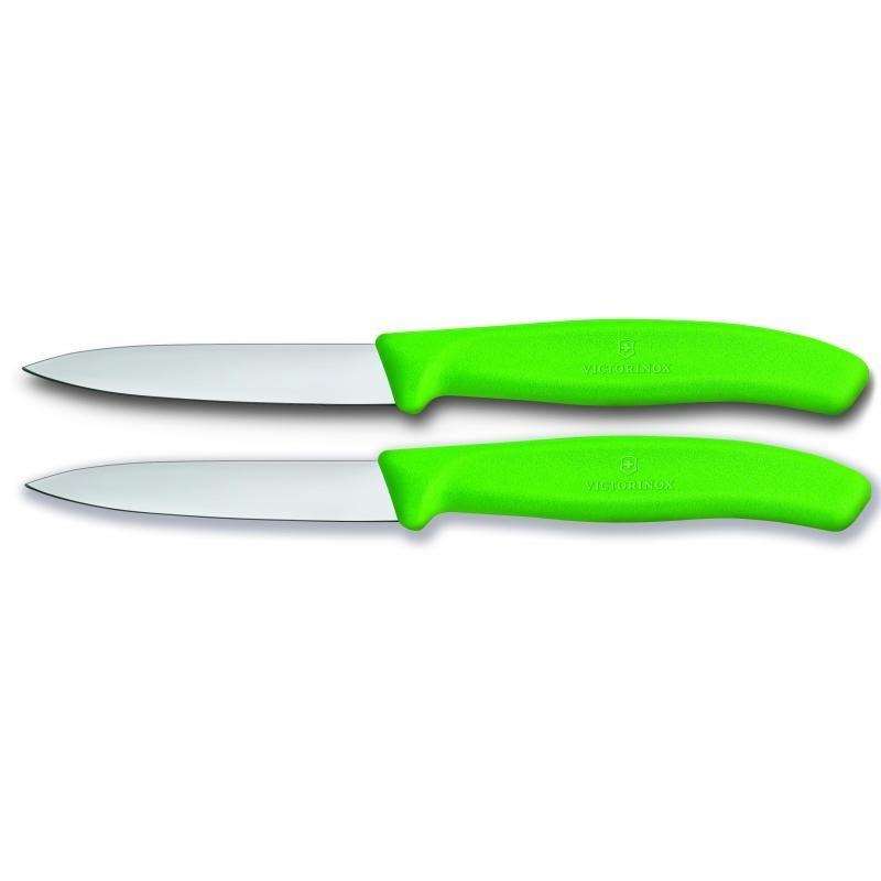 Victorinox Paring Stainless Steel Knife Pointed Blade 2 Pieces Set Classic Green 
