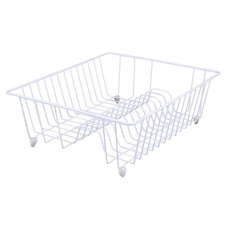 DAILY BAKE Dline Plastic Wire Small Dish Drainer White 
