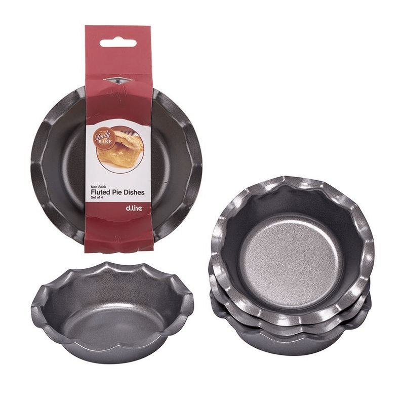 DAILY BAKE Daily Bake Non Stick Fluted Pie Dish Set 4 