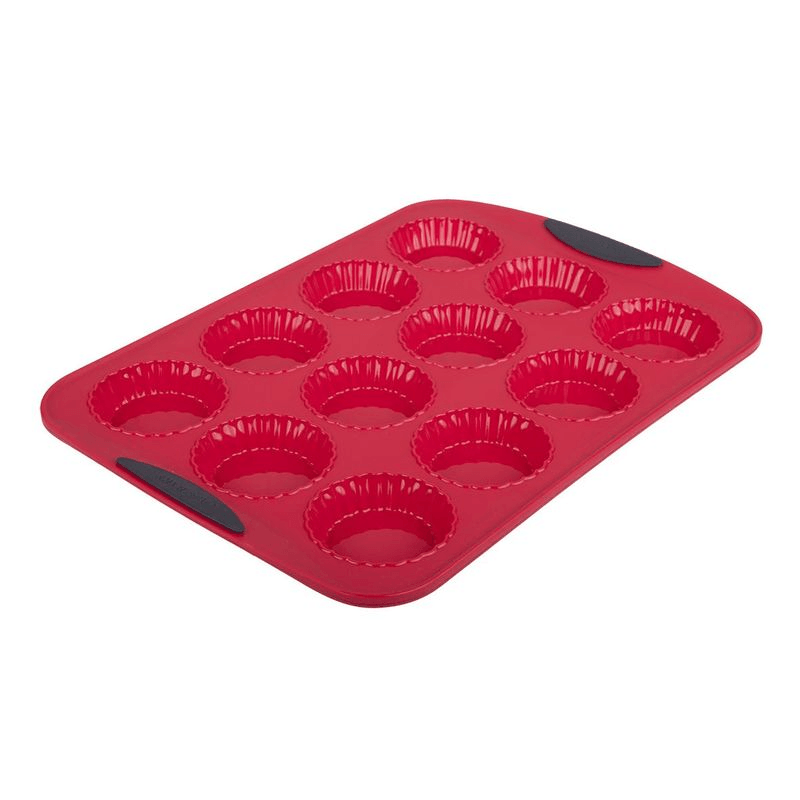DAILY BAKE Daily Bake Silicone 12 Cup Mini Quiche Pan Red 