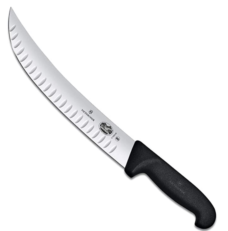 Victorinox Fibrox Curved Wide Blade Brisket Knife Black 