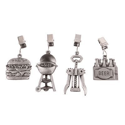 PIZZAZZ Pizzazz Pewter Tablecloth Weights Set 4 Bbq #7198-6 - happyinmart.com.au