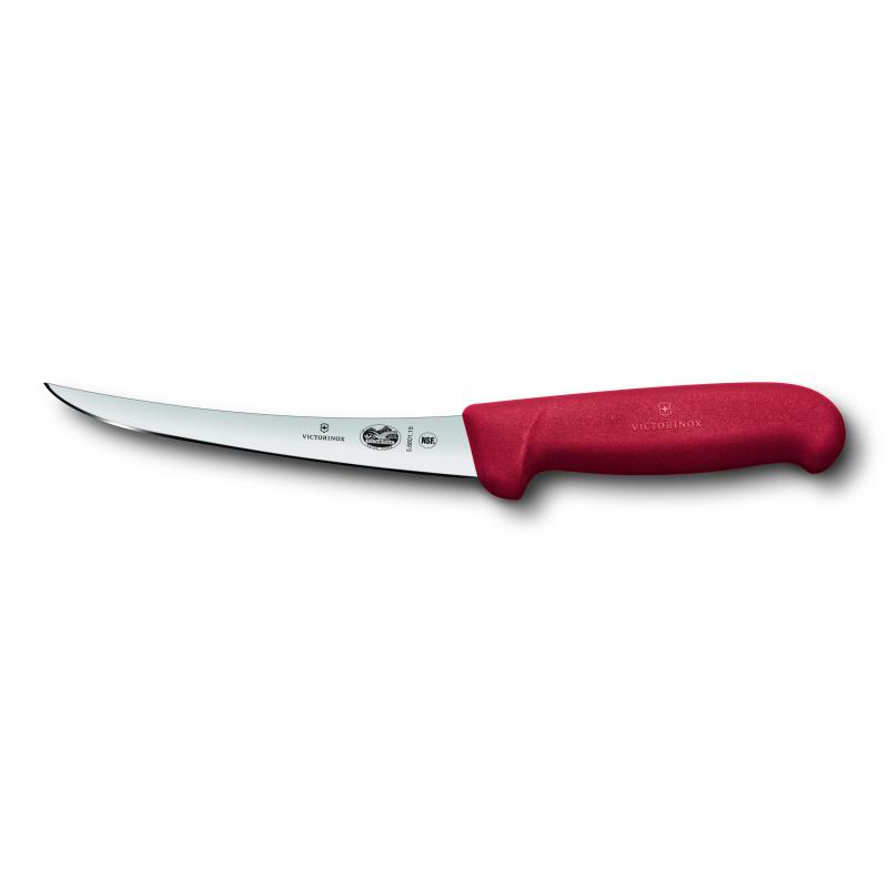 Victorinox Boning Knife 12cm Curved Narrow Blade Fibrox Red 