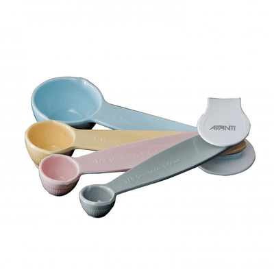 AVANTI Avanti Ribbed Measuring Spoons Pastel #16808 - happyinmart.com.au