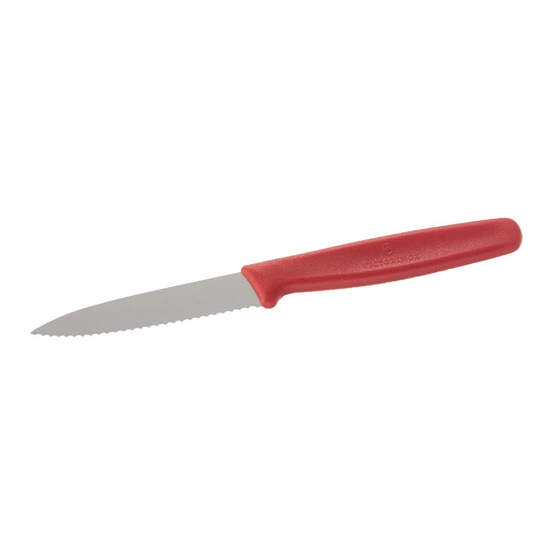Victorinox Paring Knife 8cm Pointed Wavy Blade Nylon Red 
