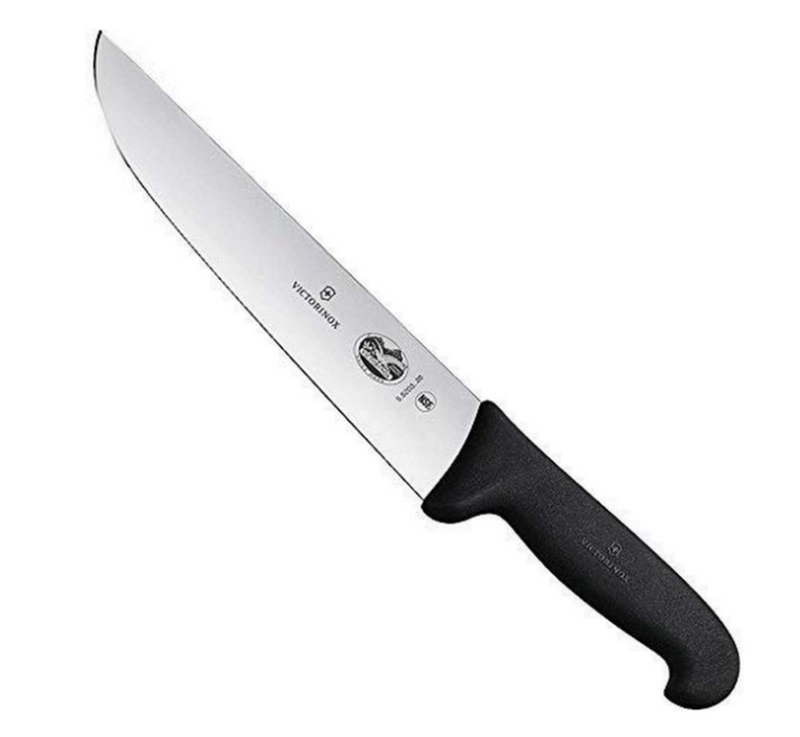 Victorinox Butchers Knife 20cm Straight Back Blade Fibrox Black 