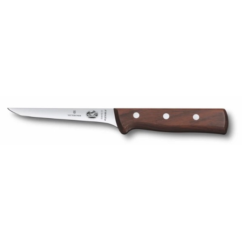 Victorinox Boning Knife 15cm Straight Narrow Flexible Blade Rosewood Handle 