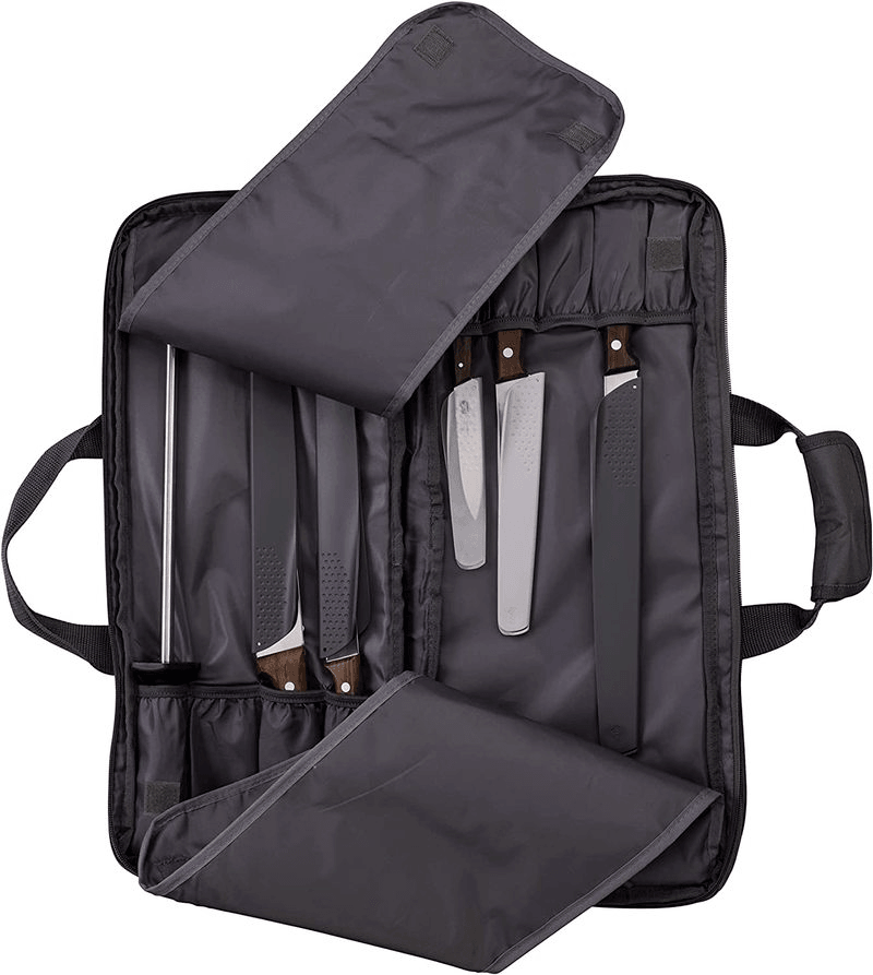 CHEFTECH Cheftech Pocket Knife Roll Storage Portable Carry Case Grey 