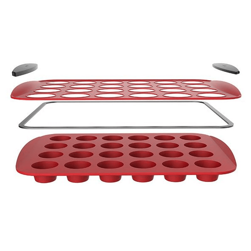 DAILY BAKE Daily Bake Silicone 24 Cup Mini Muffin Pan Red 