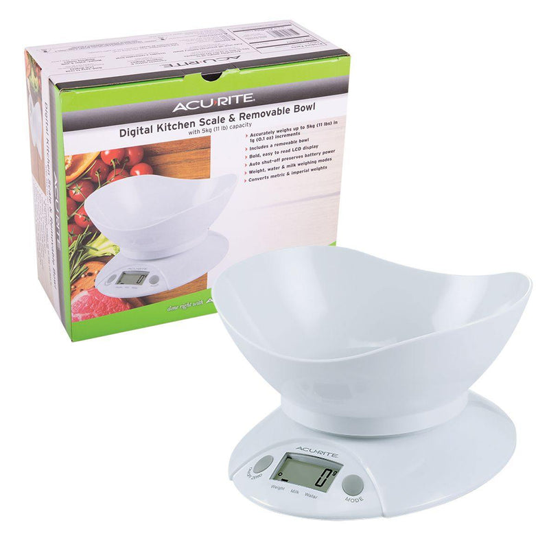 ACURITE Acurite Digital Kitchen Scale With Bowl White 